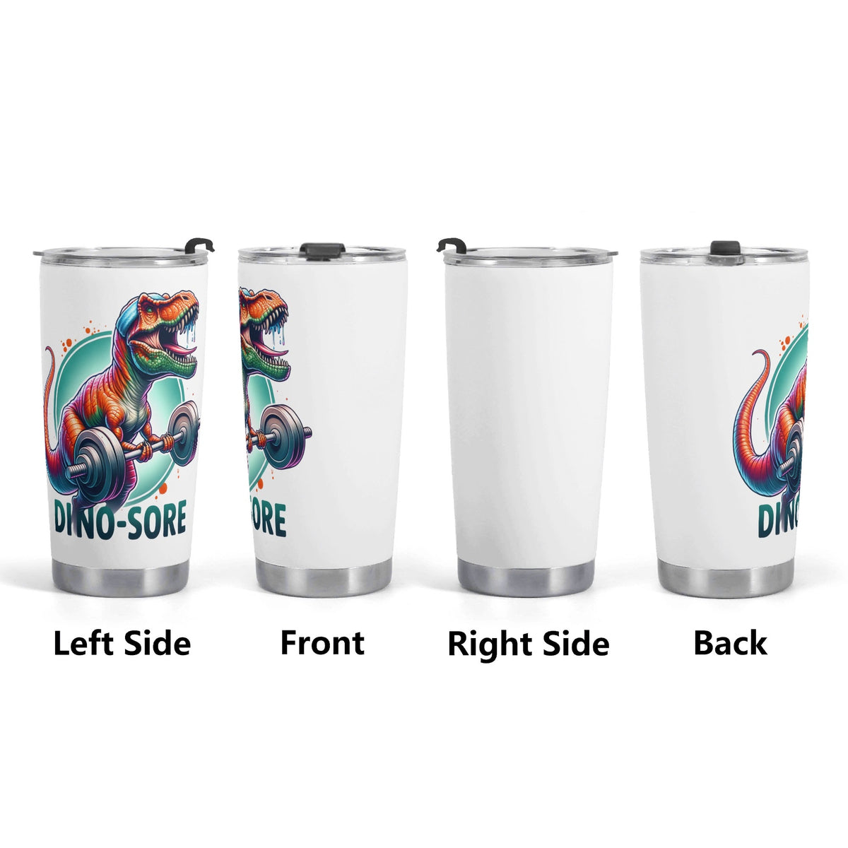 Dino-sore Gym Dinosaur Stainless Steel 20oz Travel Mug Printed Offshore