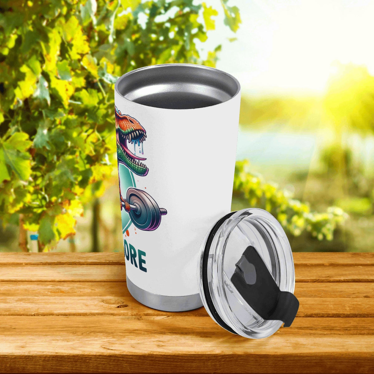 Dino-sore Gym Dinosaur Stainless Steel 20oz Travel Mug Printed Offshore