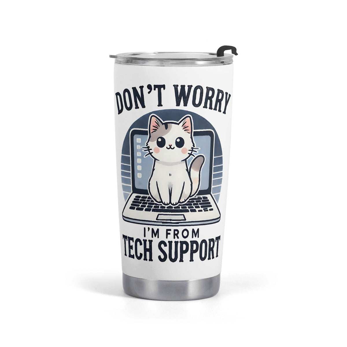 Cat Tech Support Stainless Steel 20oz Travel Mug Default Title Printed Offshore