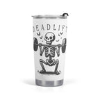 Deadlift Skeleton Stainless Steel 20oz Travel Mug Default Title Travel Mug Tumbler Fitness Printed Offshore