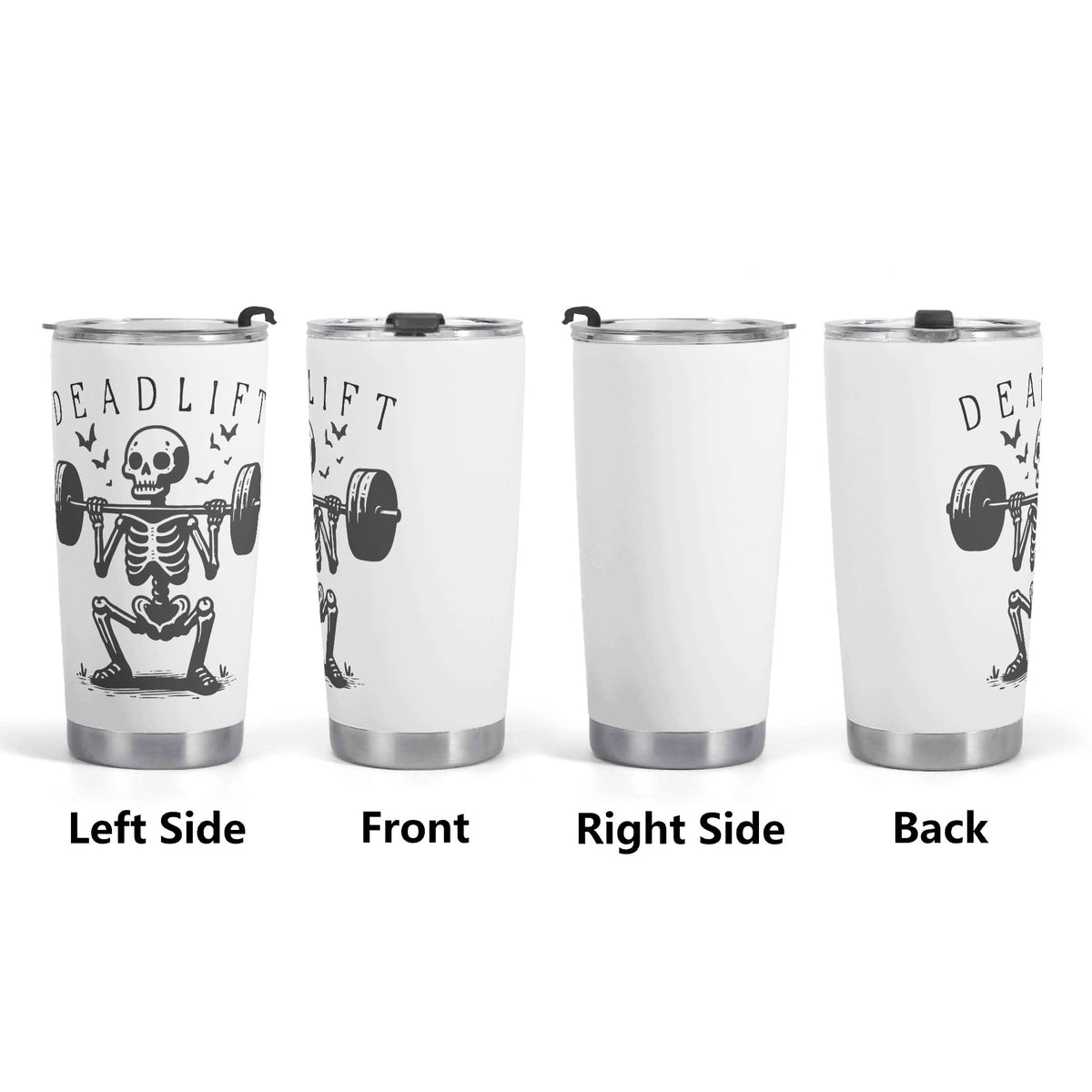 Deadlift Skeleton Stainless Steel 20oz Travel Mug Travel Mug Tumbler Fitness Printed Offshore