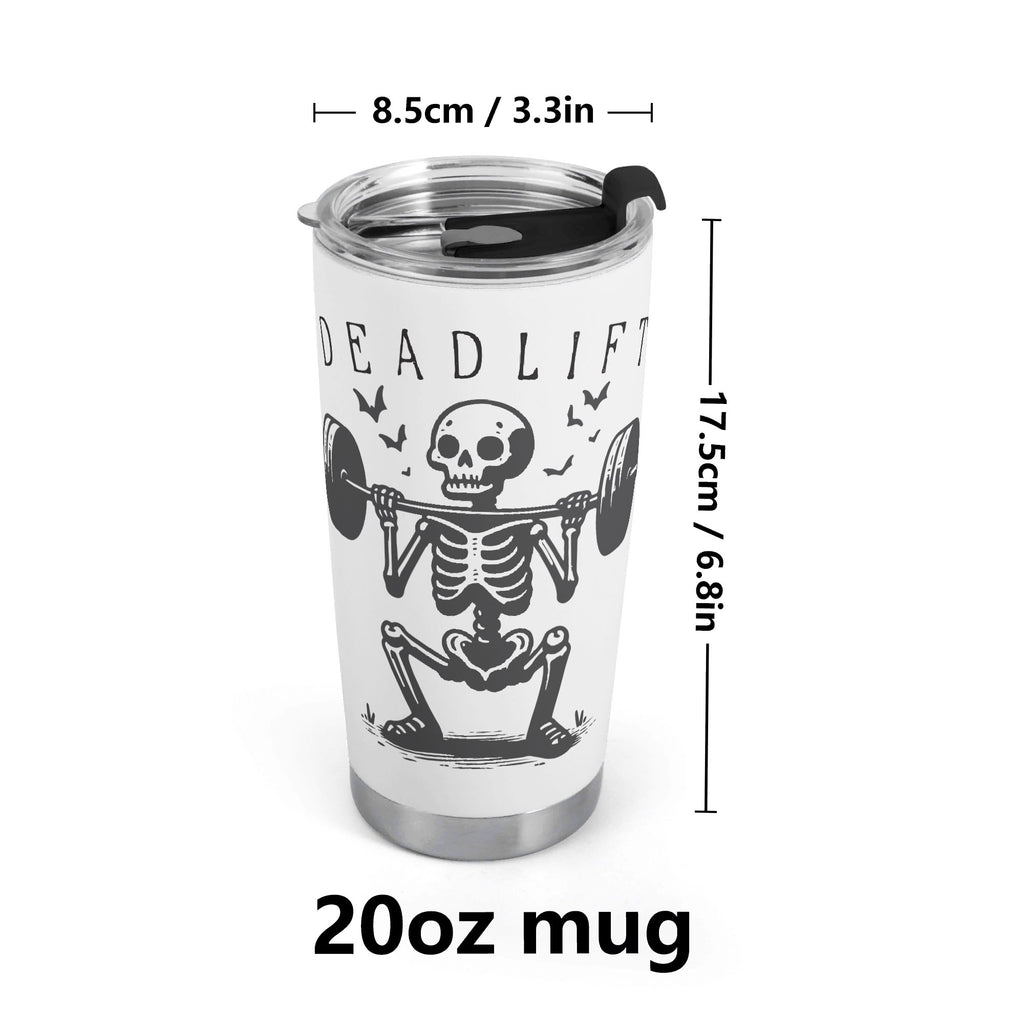 Deadlift Skeleton Stainless Steel 20oz Travel Mug Travel Mug Tumbler Fitness Printed Offshore