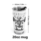 Deadlift Skeleton Stainless Steel 20oz Travel Mug Travel Mug Tumbler Fitness Printed Offshore