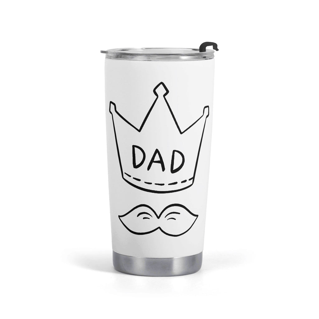 Dad Crown And Moustache Stainless Steel 20oz Travel Mug Default Title Printed Offshore