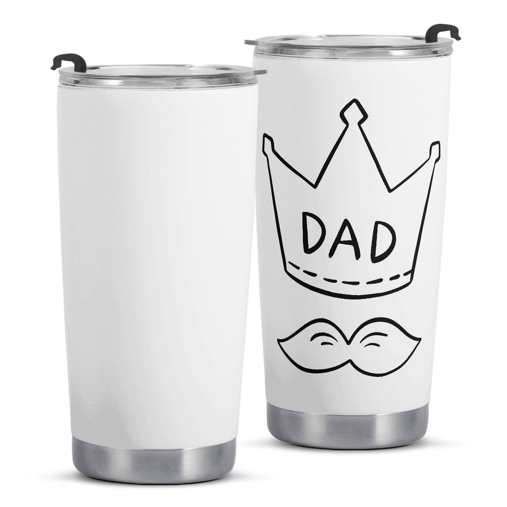 Dad Crown And Moustache Stainless Steel 20oz Travel Mug Printed Offshore