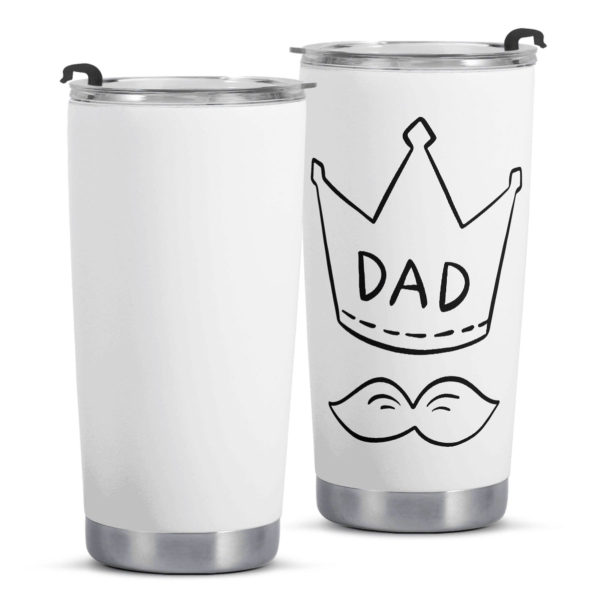 Dad Crown And Moustache Stainless Steel 20oz Travel Mug Printed Offshore