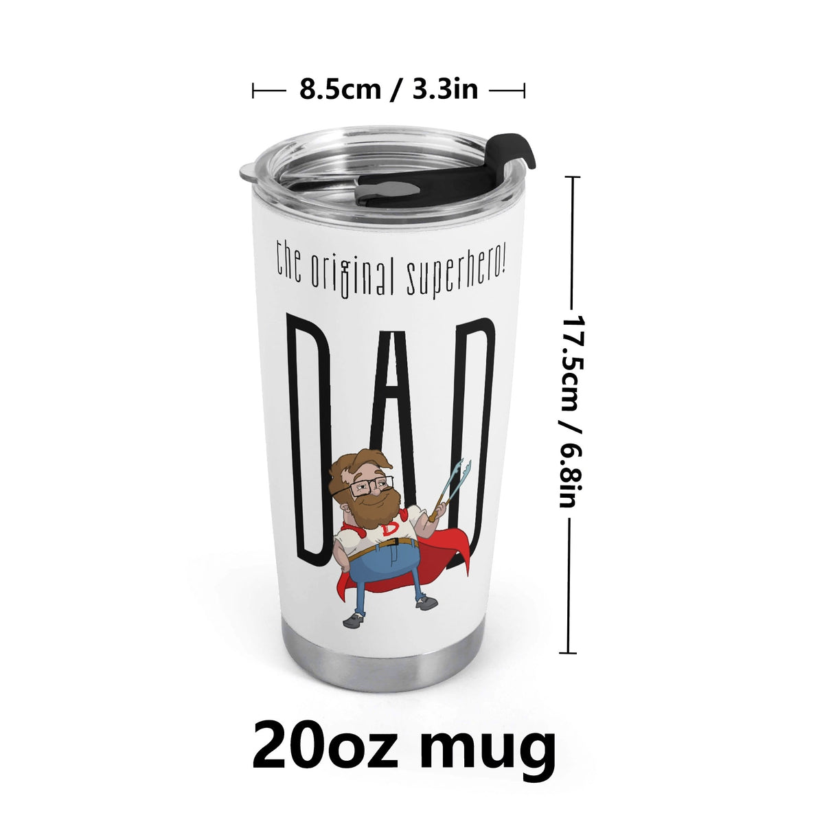 Dad The Original Superhero Stainless Steel 20oz Travel Mug Printed Offshore