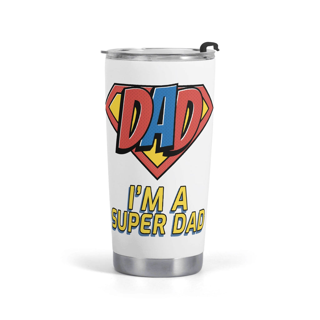 Im A Super Dad Stainless Steel 20oz Travel Mug Default Title Travel Mug Tumbler comic Dad Printed Offshore