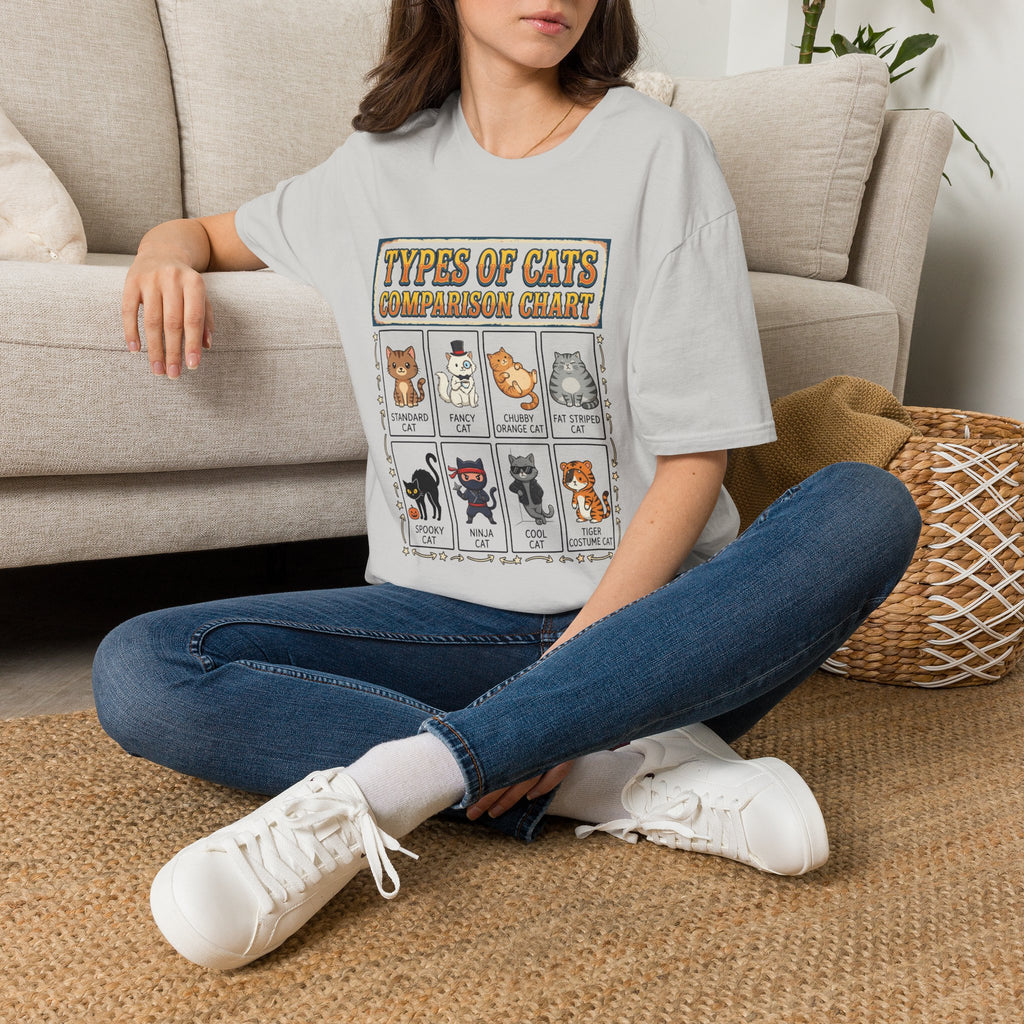 Types Of Cats Unisex T-Shirt Ice Grey Unisex Adult T-shirt animal Globally Fulfilled