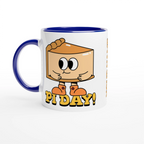 Personalised - Pi Day - White 11oz Ceramic Mug with Colour Inside Ceramic Blue Personalised 11oz Mug customise Globally Fulfilled Maths personalise Science