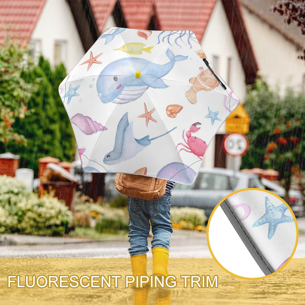 Under The Sea Kids Safe Round Corner Umbrella Kids Safe Round Corner Umbrella animal Ocean Printed Offshore