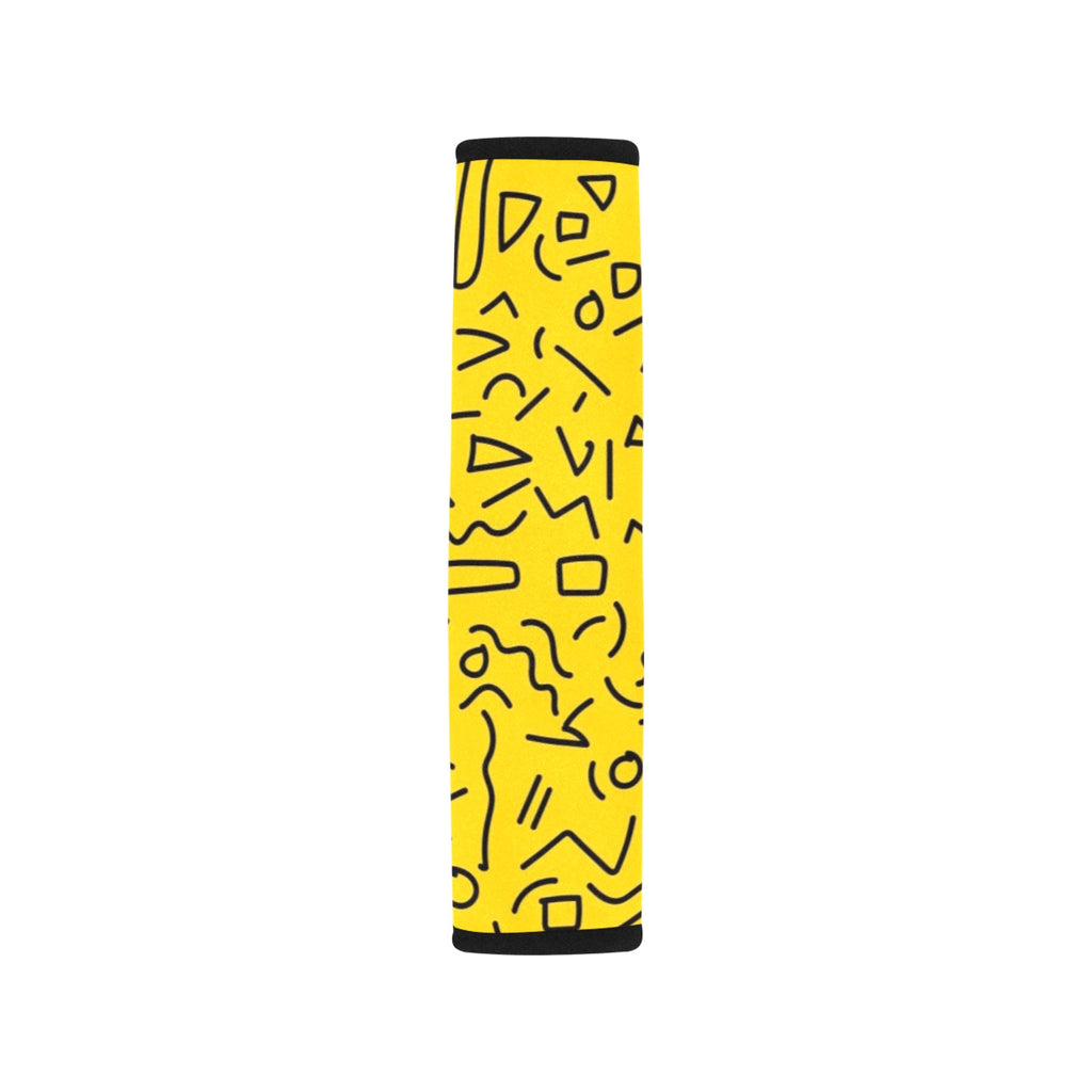 Black Squiggle On Yellow Car Seat Belt Cover 7''x10'' (Pack of 2) Car Seat Belt Cover 7x10 (Pack of 2) Printed Offshore