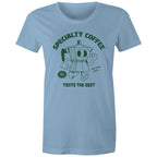 Specialty Coffee - Womens T-shirt Carolina Blue Womens T-shirt Coffee Printed In Australia