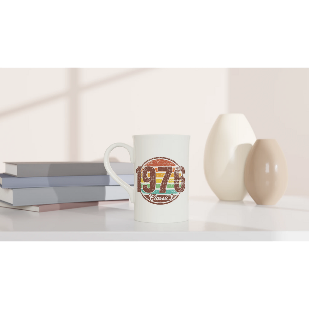 Personalised - 1976 Classic - White 10oz Porcelain Slim Mug Personalised Porcelain Mug Globally Fulfilled