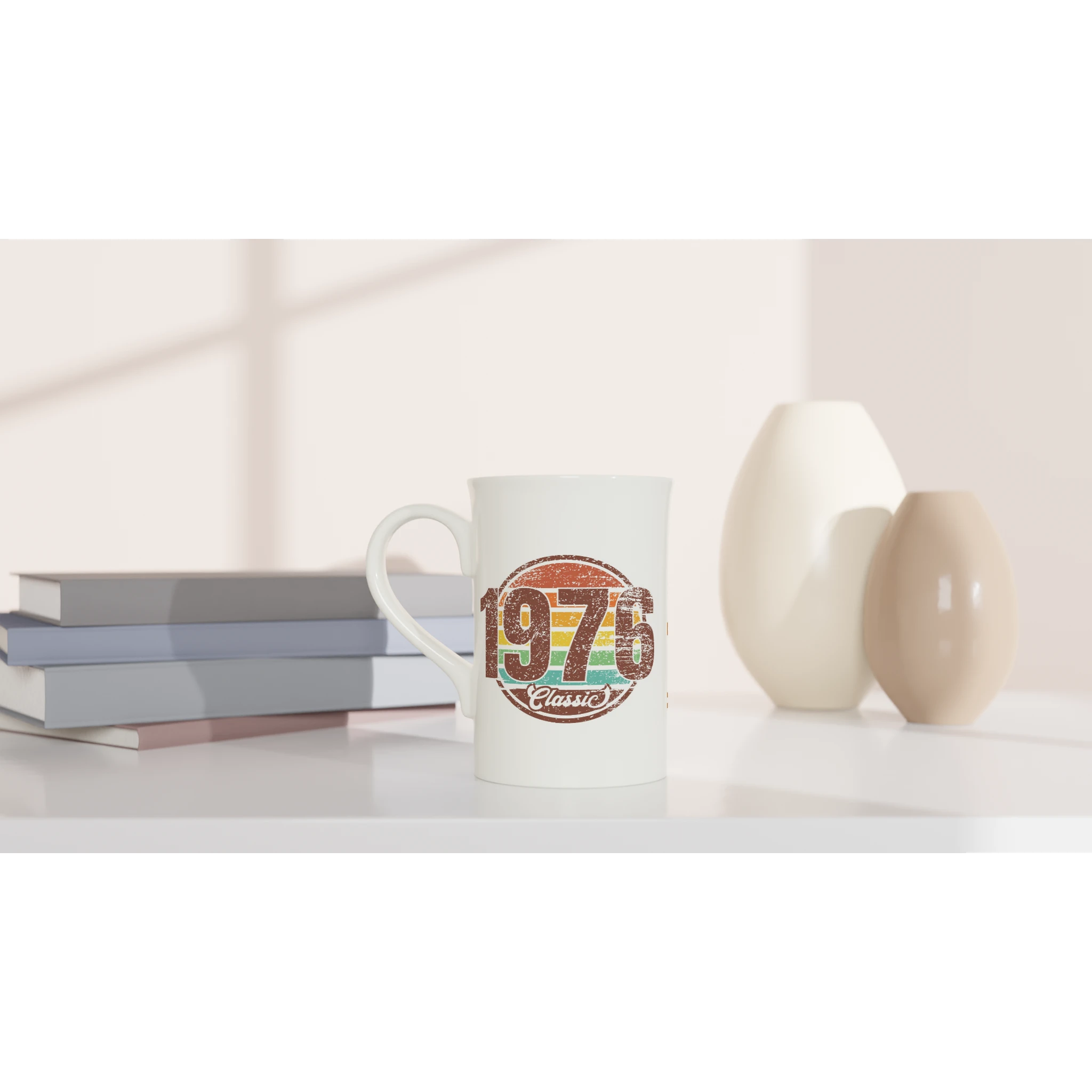 Personalised - 1976 Classic - White 10oz Porcelain Slim Mug Personalised Porcelain Mug Globally Fulfilled