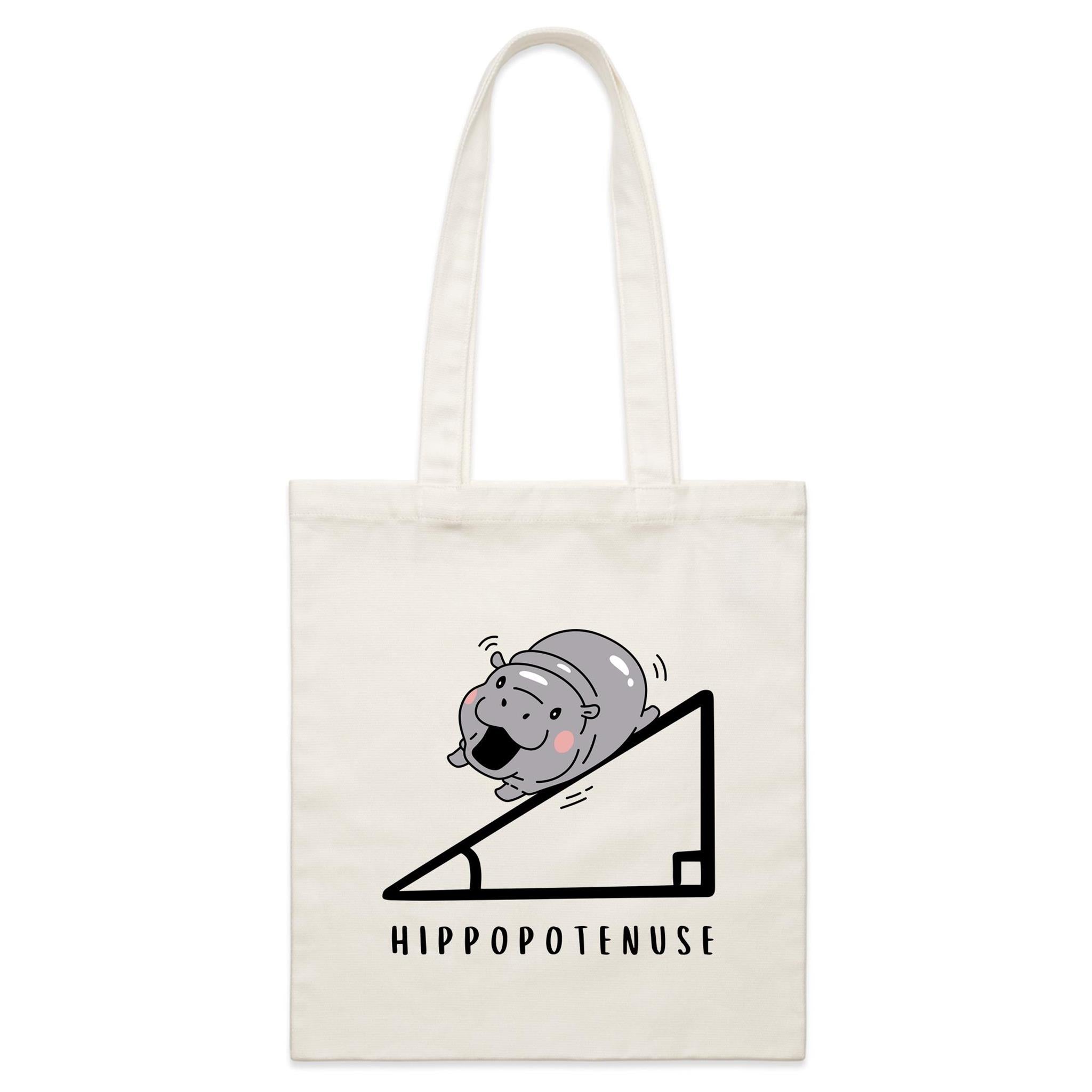 Hippopotenuse Hippo Hypotenuse Parcel Canvas Tote Bag