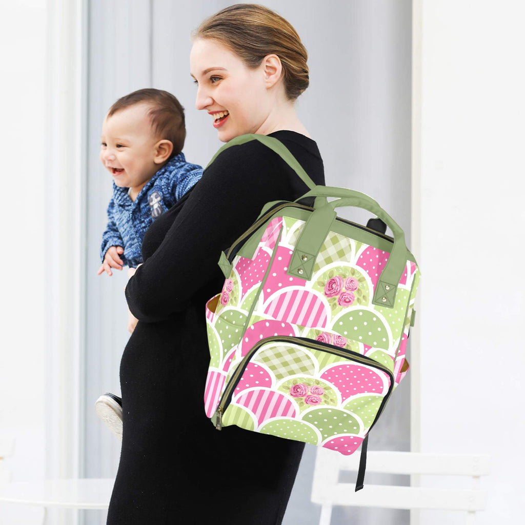 Floral Tabs - Multi-Function Backpack, Nappy / Diaper Bag