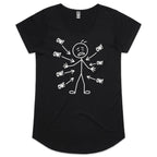 Ow! Everything Hurts Stick Figure Women's AS Colour Scoop Neck T-Shirt Black Womens Scoop Neck T-shirt Printed In Australia