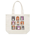 Ghosts In Windows Shoulder Canvas Tote Bag Default Title Large Tote Bag Halloween Printed In Australia