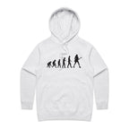 Guitarist Evolution - Womens Hoodie White Marle Womens Hoodie Music Printed In Australia