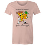 Pineapple Pizza - Womens T-shirt Pale Pink Womens T-shirt Food Printed In Australia
