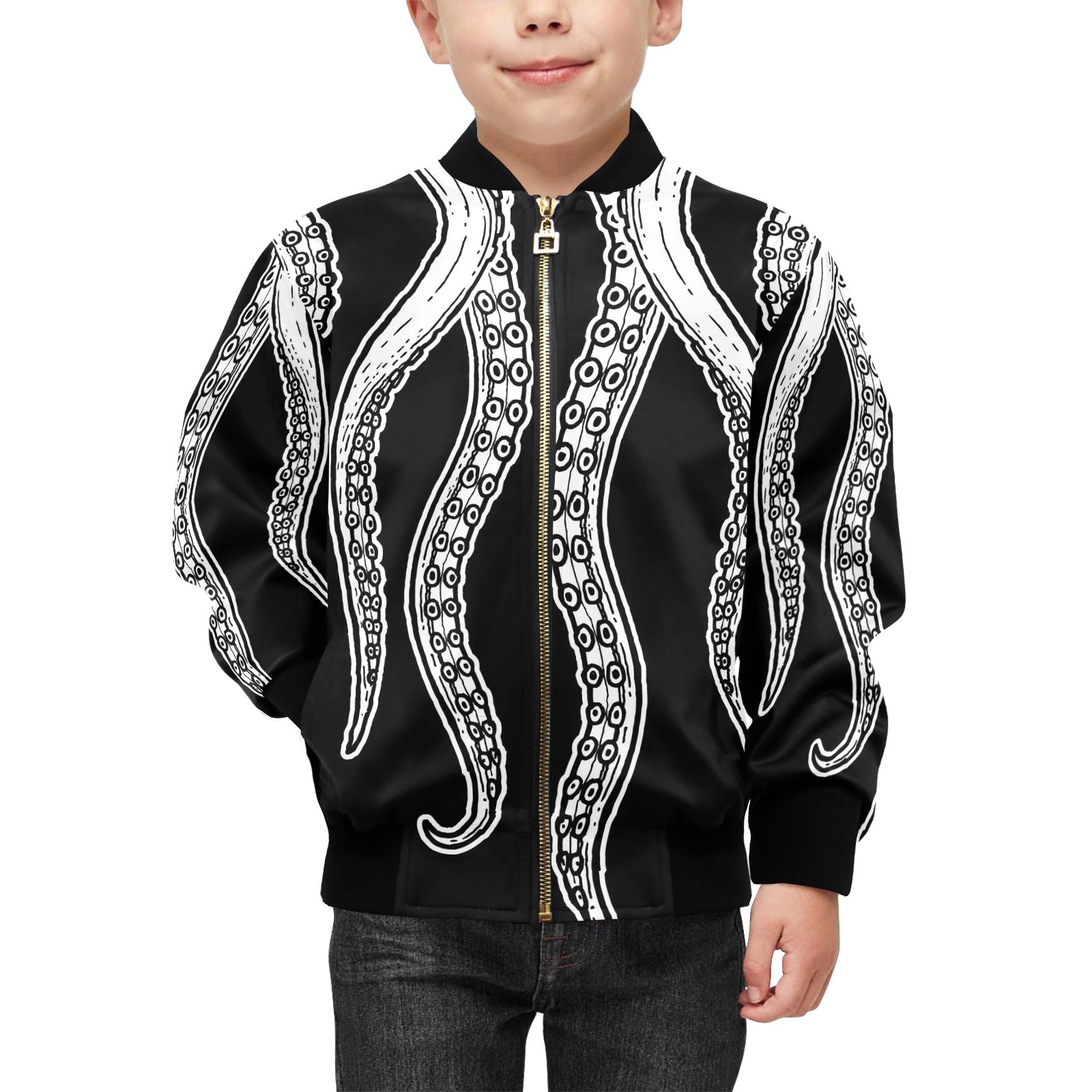 Octopus Tentacles Kids Bomber Jacket Kids Bomber Jacket animal Ocean Printed Offshore