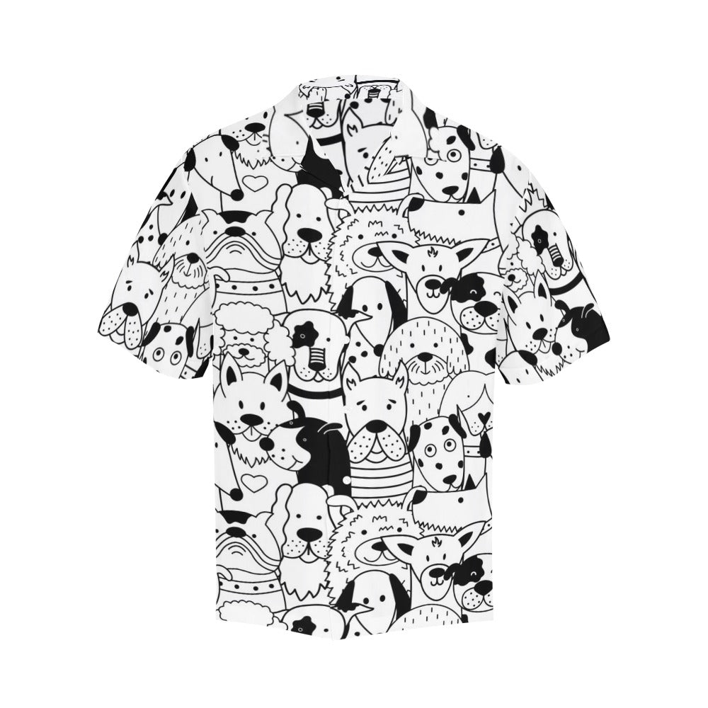 Black And White Dogs - Mens Hawaiian Shirt