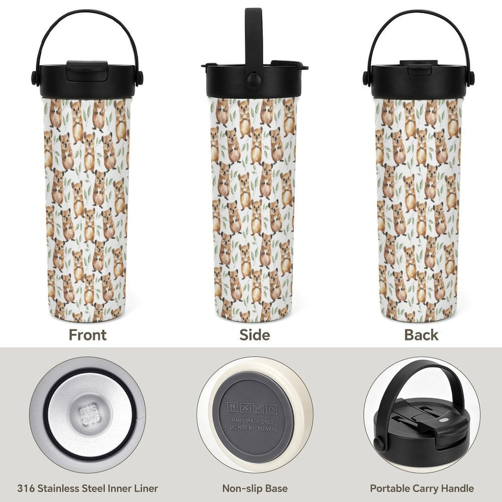 Quokkas 20oz Tea Tumbler with Carry Handle