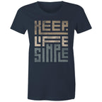 Keep Life Simple - Womens T-shirt Navy Womens T-shirt Positivity Printed In Australia