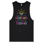 Exercise In The Morning - Tank Top Tee Black Drop Arm Tank Top Fitness Printed In Australia