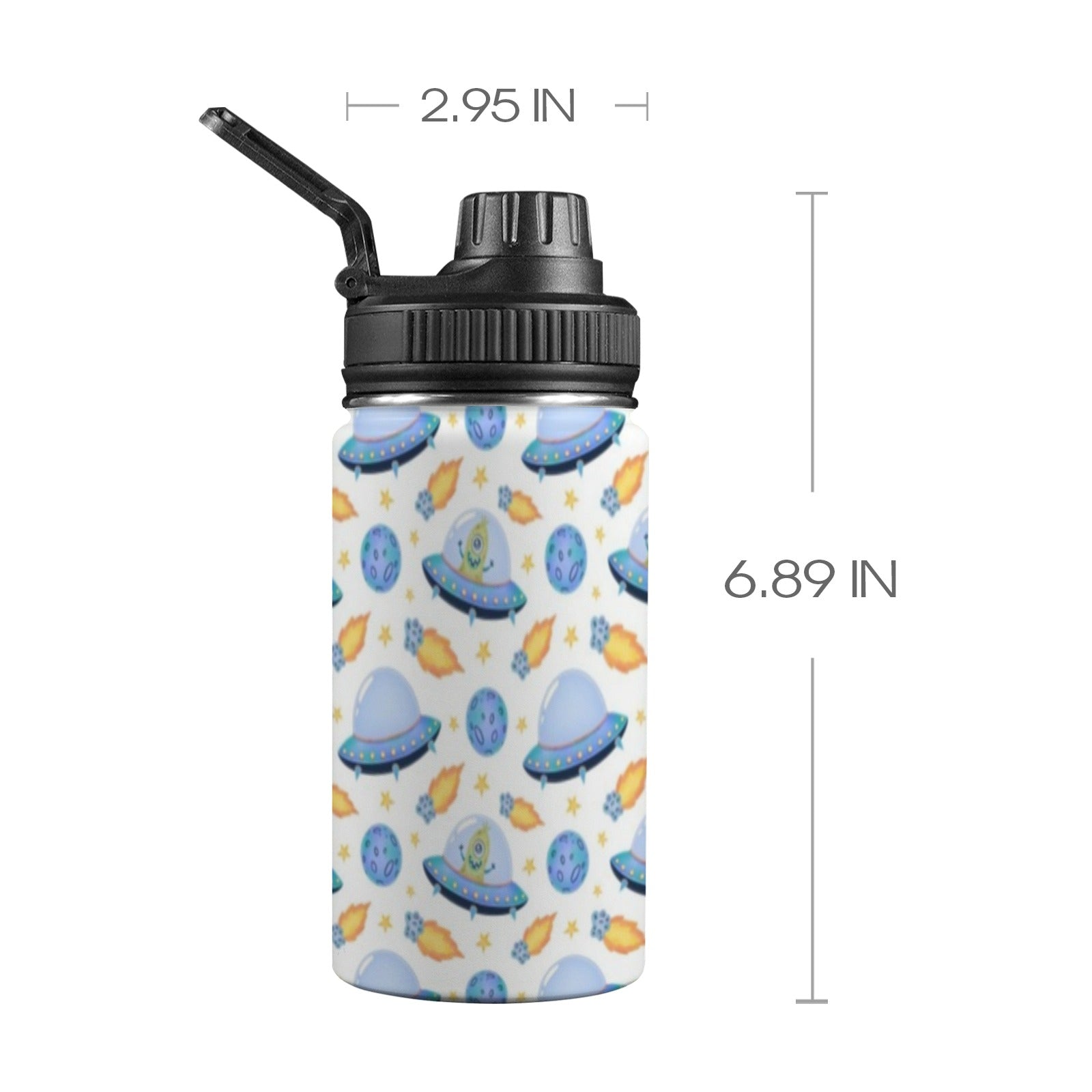 UFO's Kids Water Bottle with Chug Lid (12 oz) One Size Kids Water Bottle with Chug Lid Printed Offshore Sci Fi