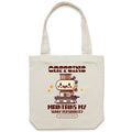 Caffeine Maintains My Sunny Personality Canvas Tote Bag Default Title Tote Bag Printed In Australia