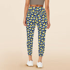 Rubber Ducks On Dark Women's High Waist Pockets Yoga Leggings