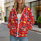 Red Comic Book Women's Full-Zip Hoodie