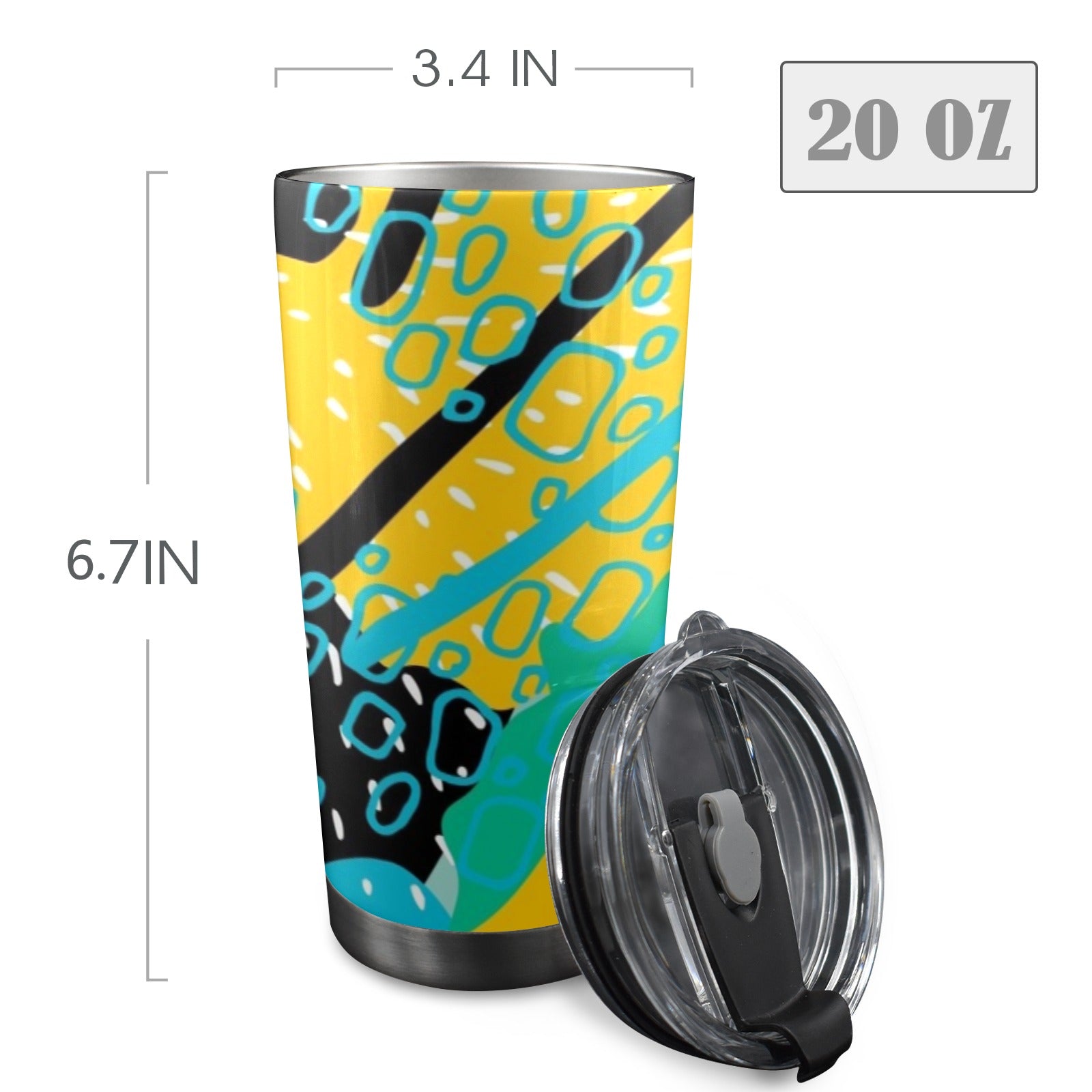 Bright And Colourful - 20oz Mobile Tumbler with Lid (Black Lock) 20oz Travel Mug Printed Offshore