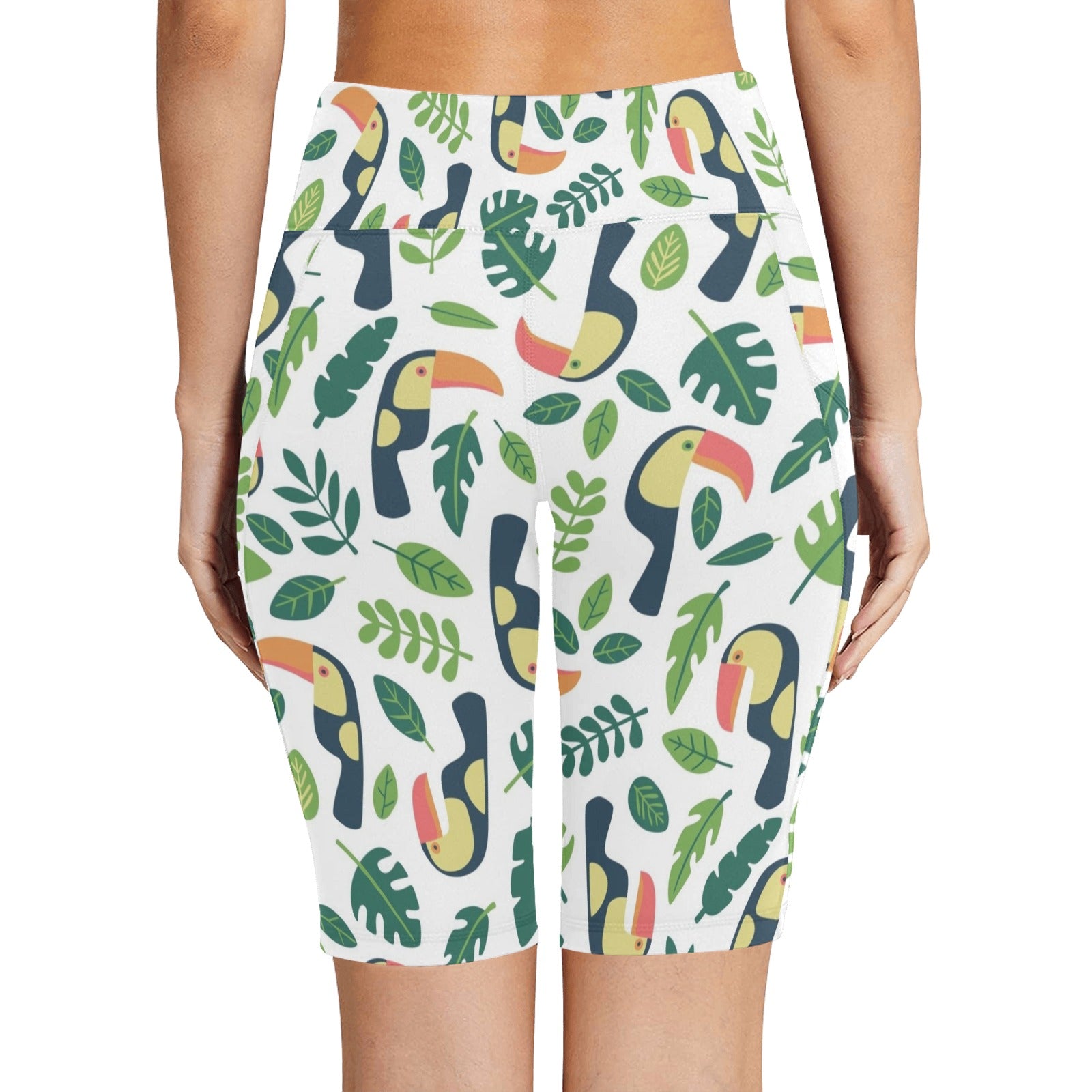 Toucans Women's Bike Shorts With Side Pockets Women's Bike Shorts animal Printed Offshore