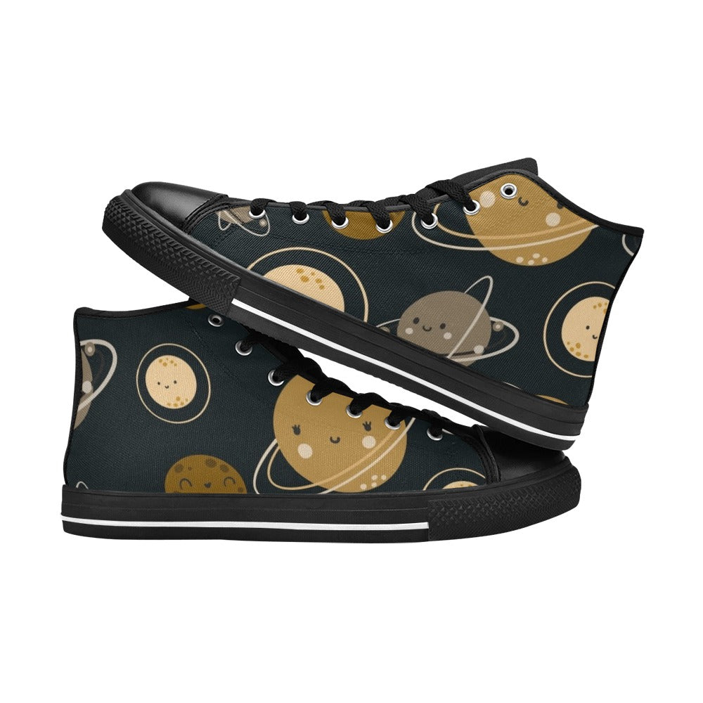 Planets Women's High Top Canvas Shoes Womens Classic High Top Shoes Printed Offshore Space