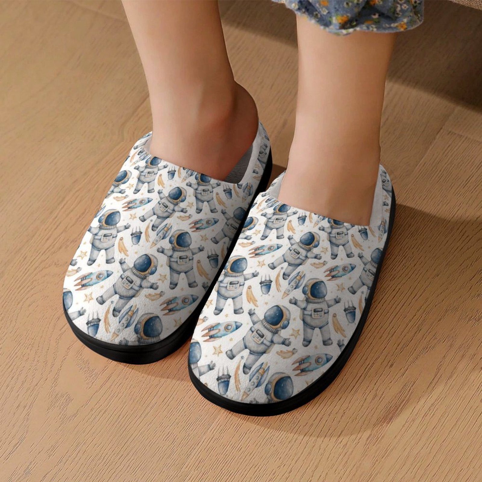 Astronauts Kids Cotton Slippers Kids Cotton Slippers Printed Offshore Space