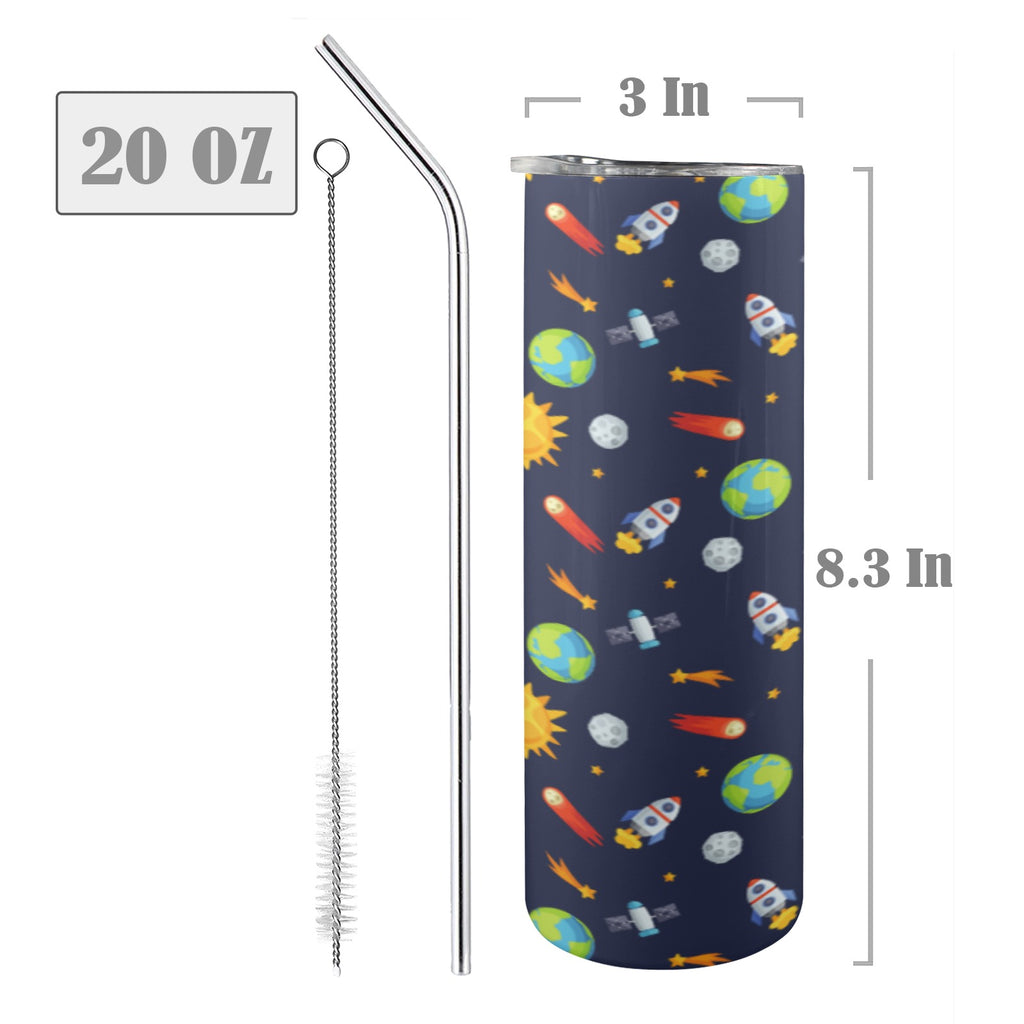 Busy Space 20oz Tall Skinny Tumbler with Lid and Straw
