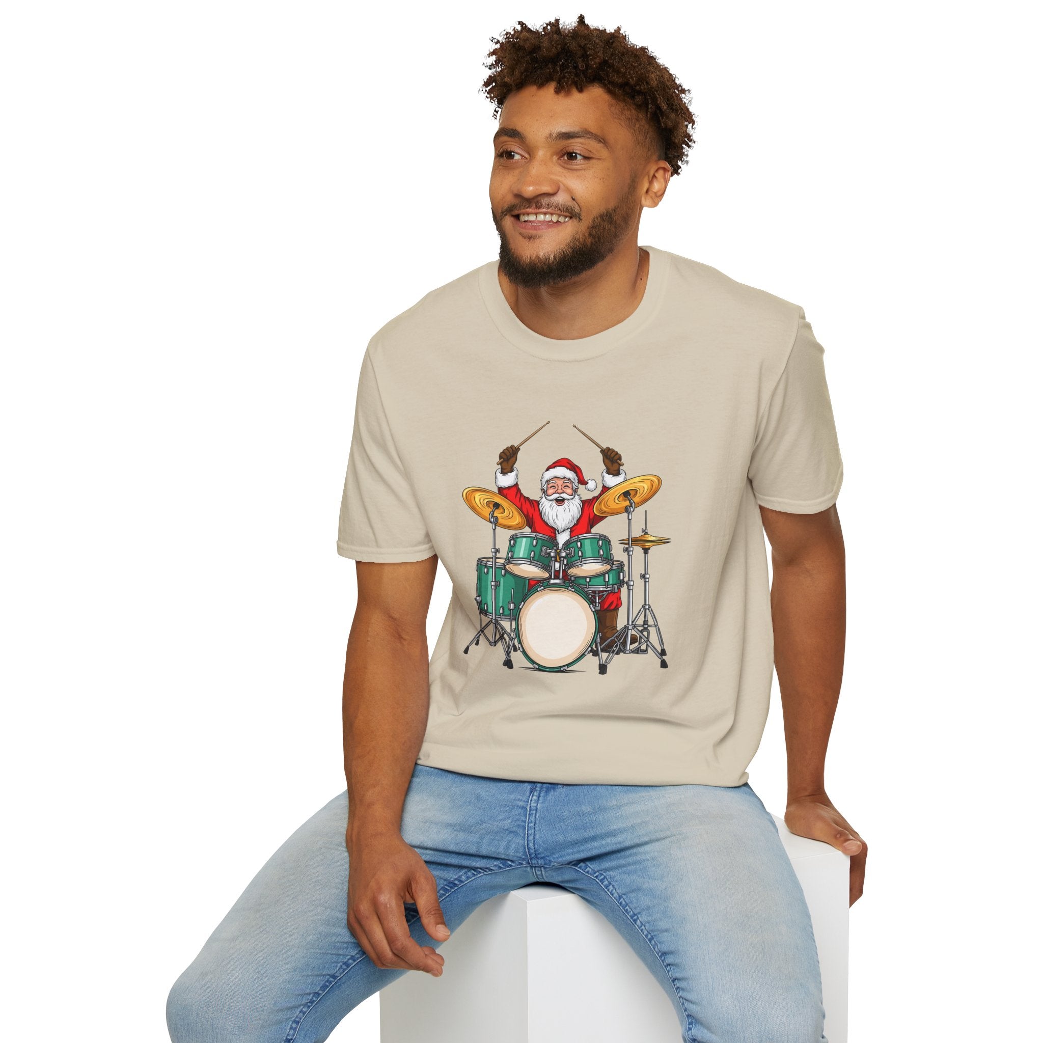 Drummer Santa - Unisex Softstyle T-Shirt
