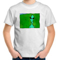 Alien Backing Into Hedge Meme - Kids Youth T-Shirt White Kids Youth T-shirt Printed In Australia Sci Fi
