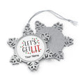 Personalised Let's Get Lit, Christmas Lights Christmas Pewter Snowflake Ornament Snowflake One Size Personalised Christmas Ornament Australian Printer Christmas