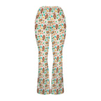 Cute Autumn Creatures High Waist Crossover Tummy Control Flare Leggings High Waist Flare Leggings animal Printed Offshore