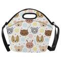 Baby Animals Neoprene Lunch Bag/Large (Model 1669) One Size Neoprene Lunch Bag animal Printed Offshore