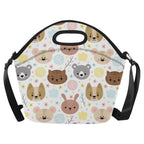 Baby Animals Neoprene Lunch Bag/Large (Model 1669) One Size Neoprene Lunch Bag animal Printed Offshore