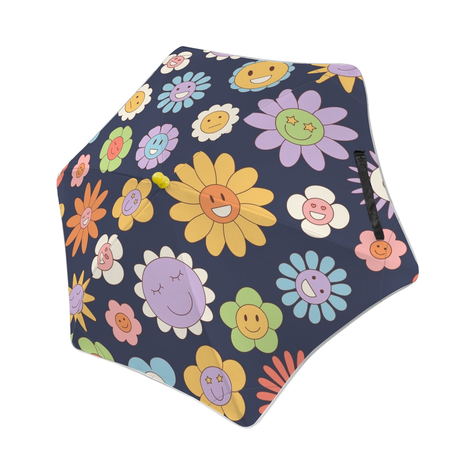 Groovy Flowers Kids Safe Round Corner Umbrella