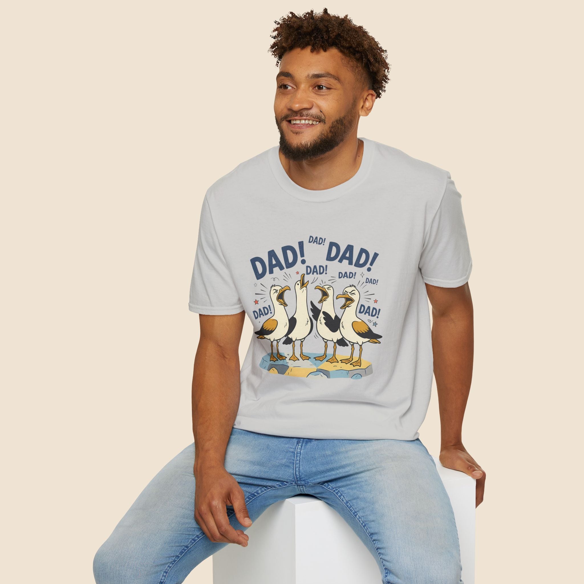 Dad Seagull Unisex T-Shirt Unisex Adult T-shirt animal Dad Globally Fulfilled