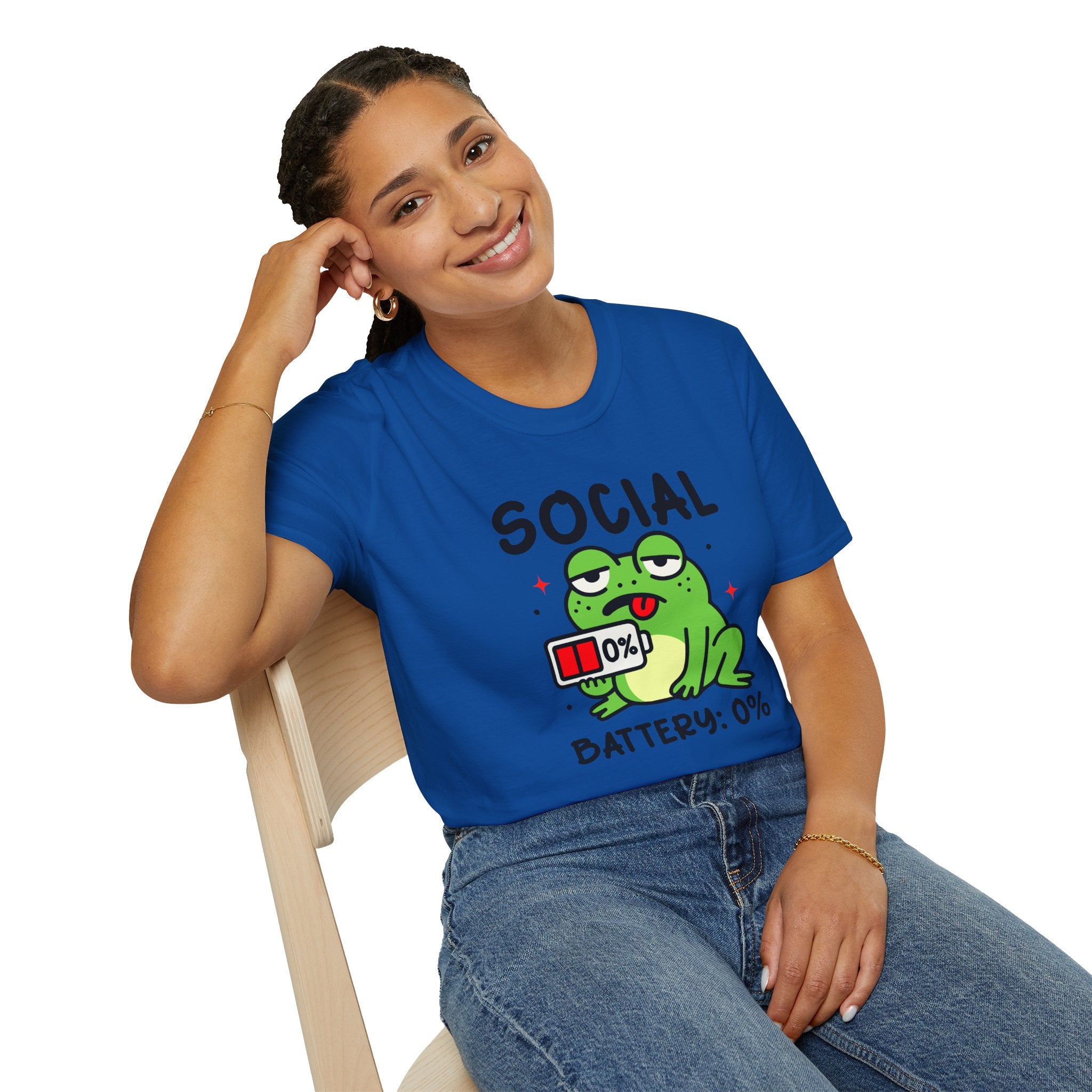 Frog, Social Battery - Unisex Softstyle T-Shirt