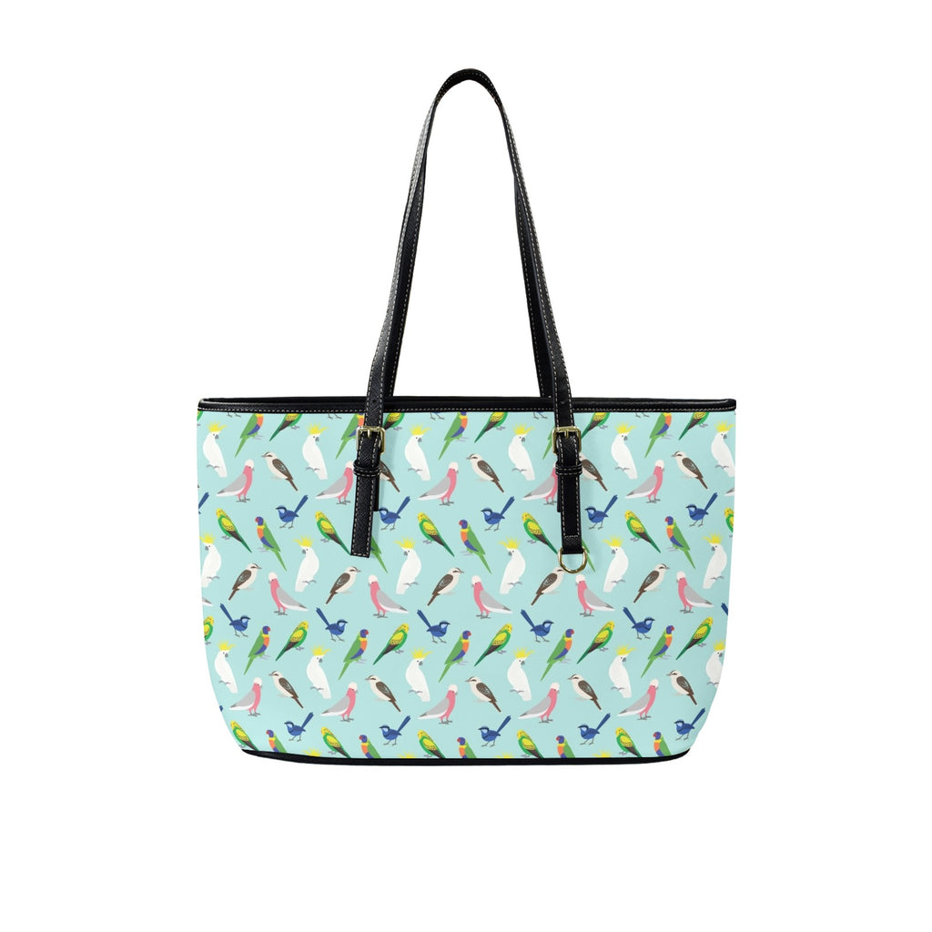 Australian Birds PU Leather Tote Bag Large