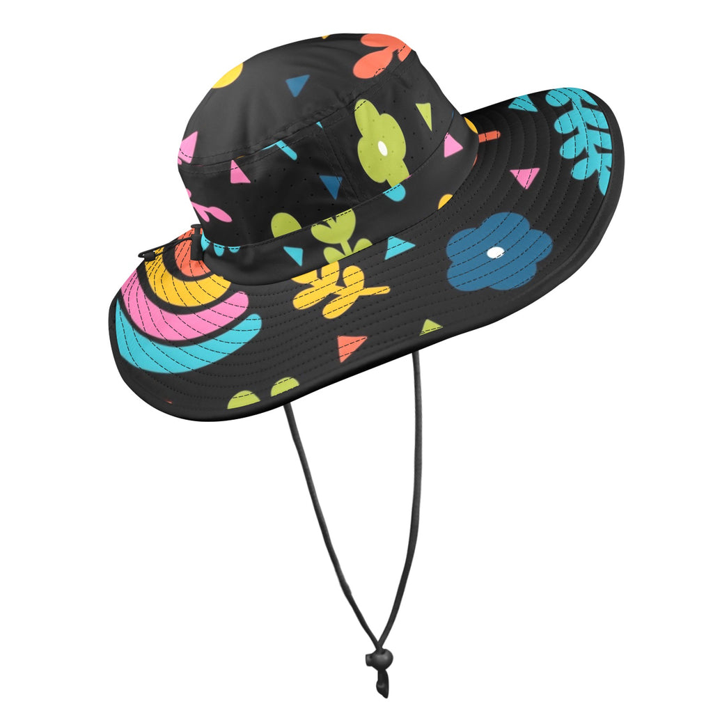 Rainbows And Flowers Wide Brim Bucket Hat Wide Brim Bucket Hat Printed Offshore